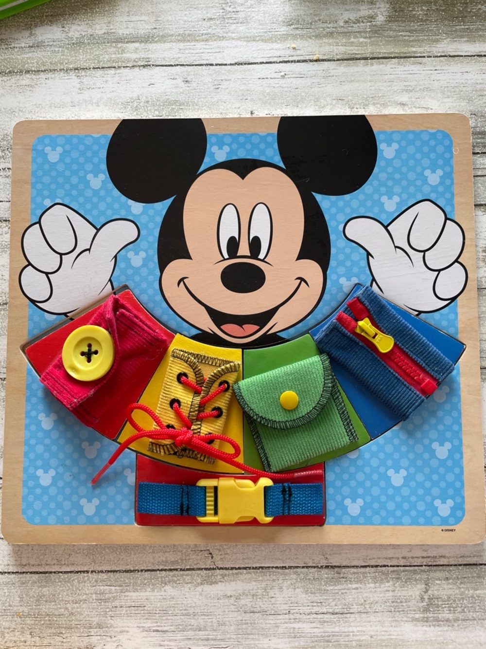 Disney Mickey Mouse Dressing Skills Board - Red Yellow Green Blue